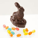 Easter / Solid Dark Chocolate Bunny in a Basket 